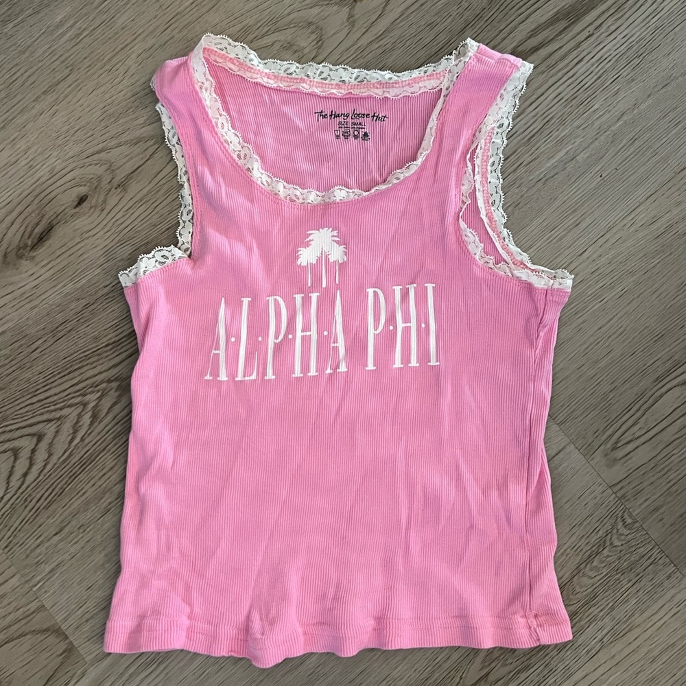 Hang loose hut ALPHA PHI tank top pink